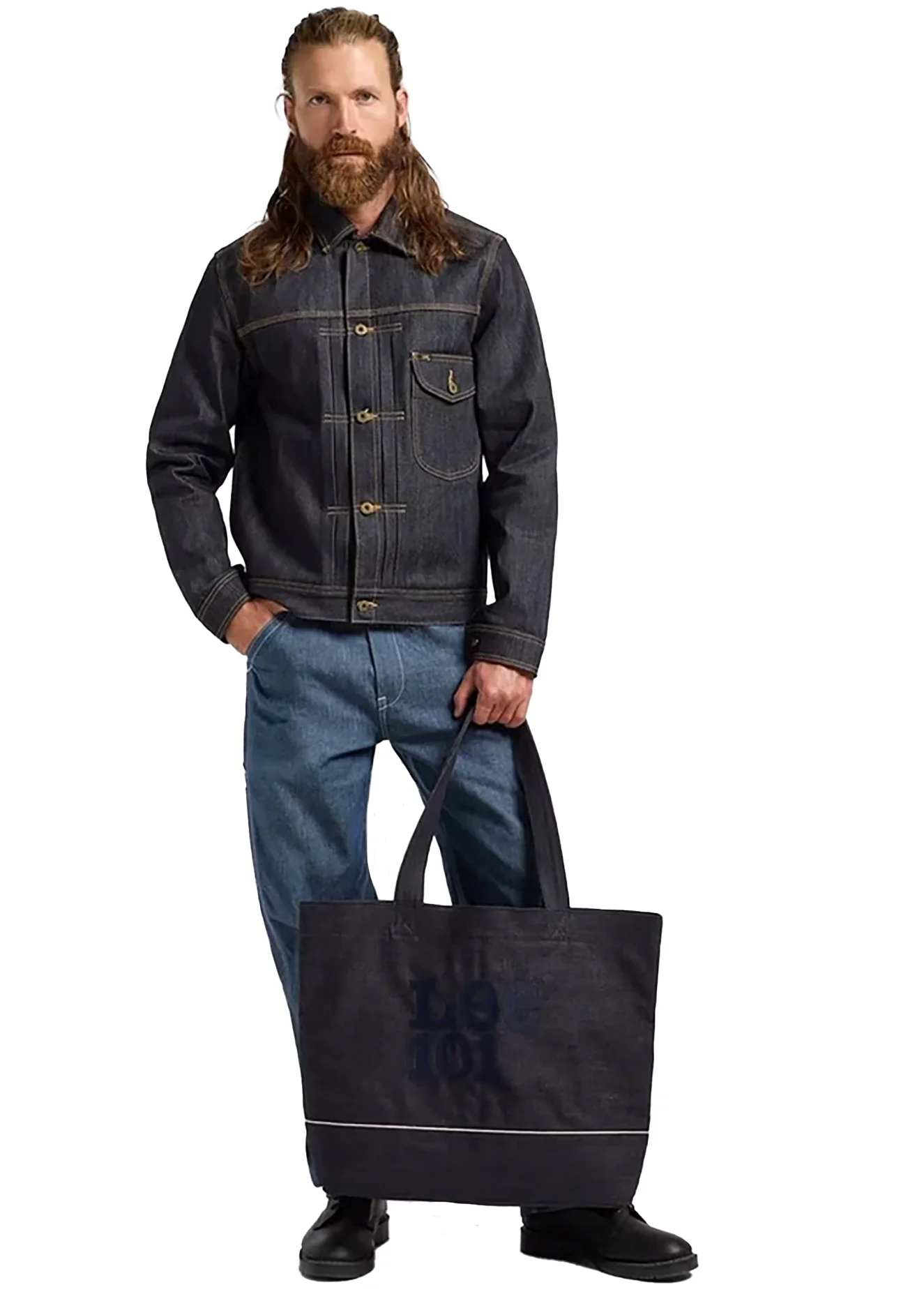 Lee Borsa unisex di jeans 101 Tote Bag - Image 2