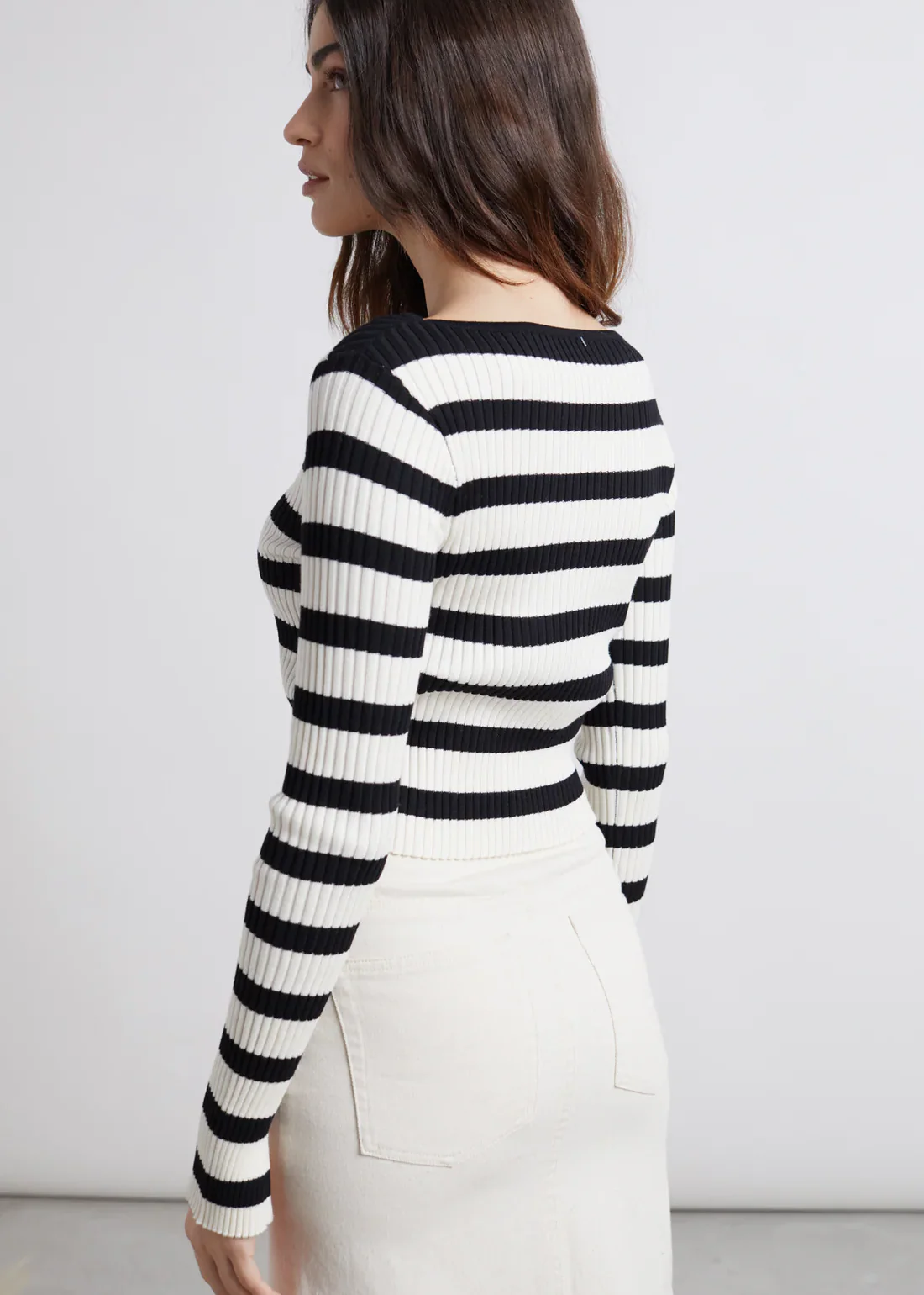 24Colours Maglia a righe manica lunga da donna 41148A - Image 2
