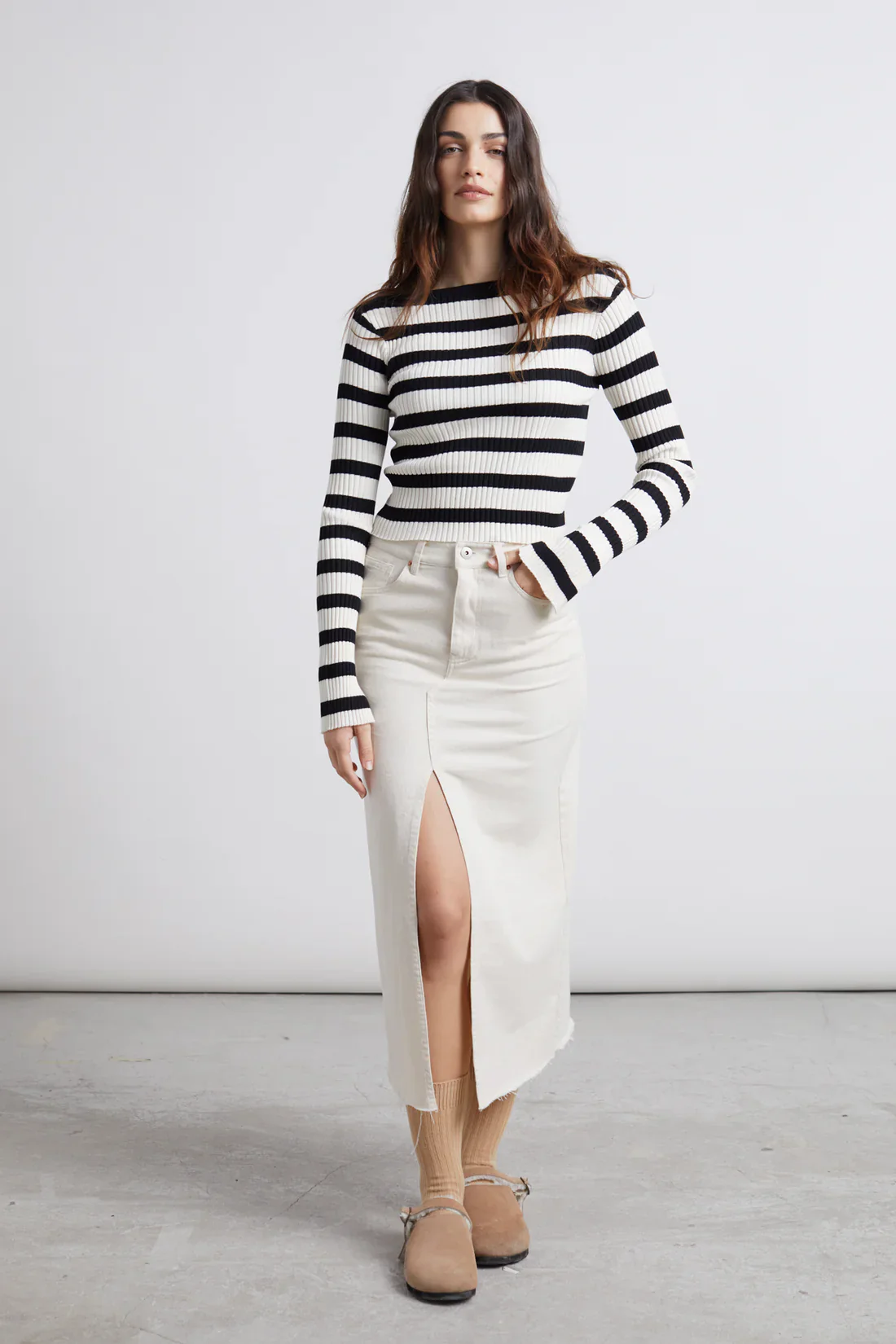 24Colours Maglia a righe manica lunga da donna 41148A - Image 4