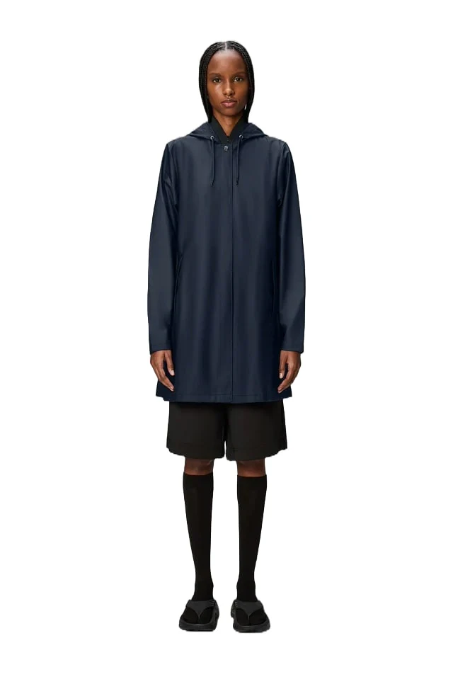 Rains Giacca impermeabile leggera da donna A-line blu