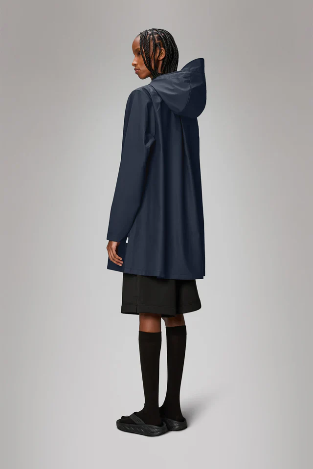 Rains Giacca impermeabile leggera da donna A-line blu - Image 5