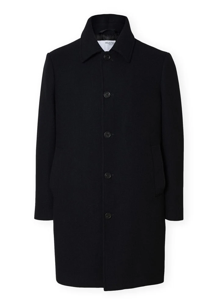 Selected Cappotto in lana da uomo Archive blu