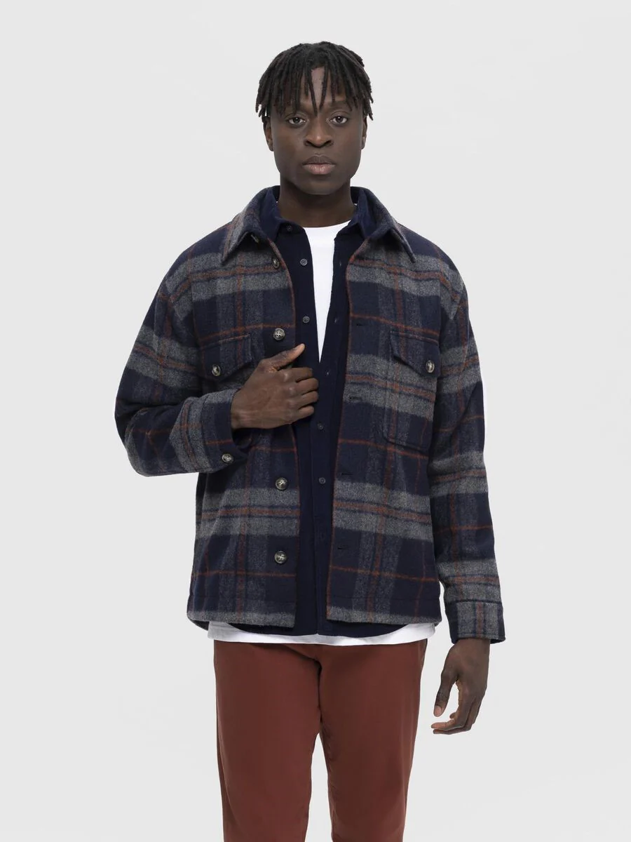 Selected Giacca Camicia a quadri da uomo Archive blu - Image 5