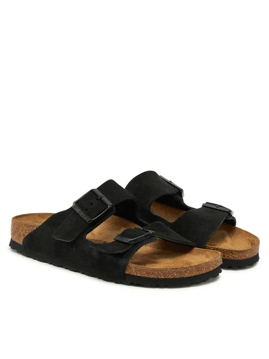 Birkenstock Sandalo unisex in camoscio Arizona nero (Calzata Stretta) - Image 5