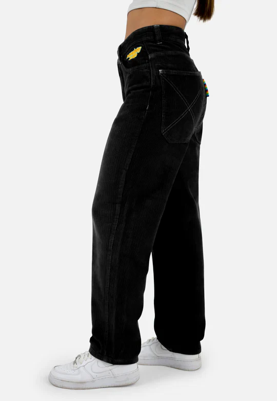 Homeboy Pantalone in Velluto donna baggy nero - Image 2