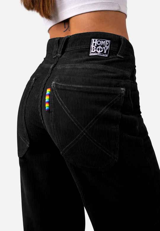 Homeboy Pantalone in Velluto donna baggy nero - Image 4