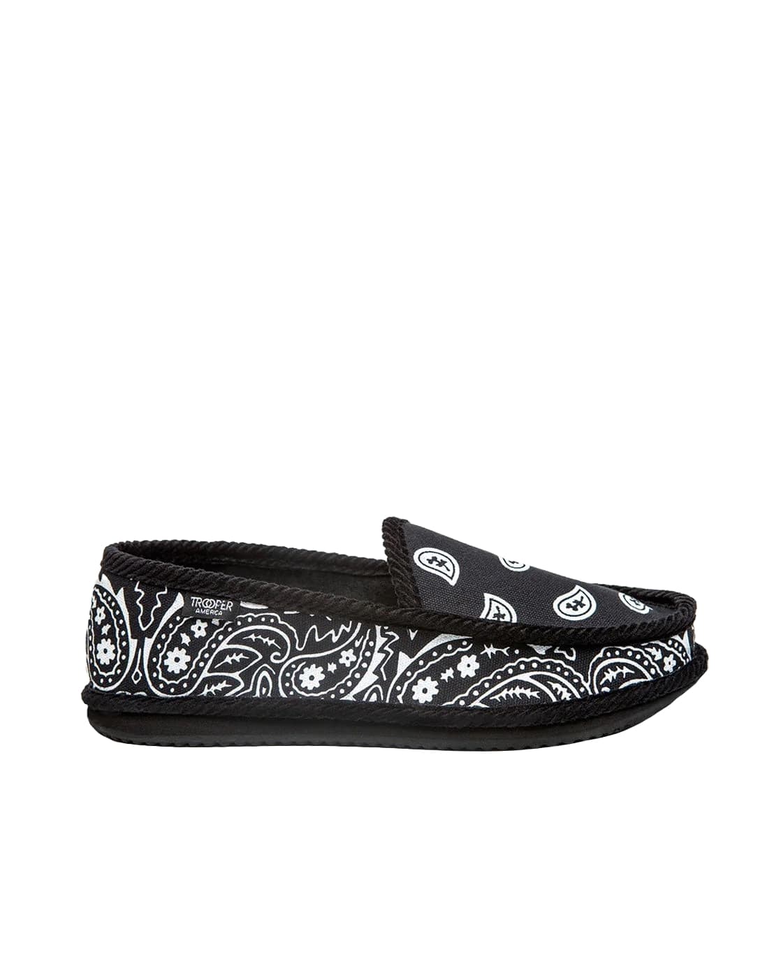 Trooper Scarpe unisex slip on Bandana Paisley nera
