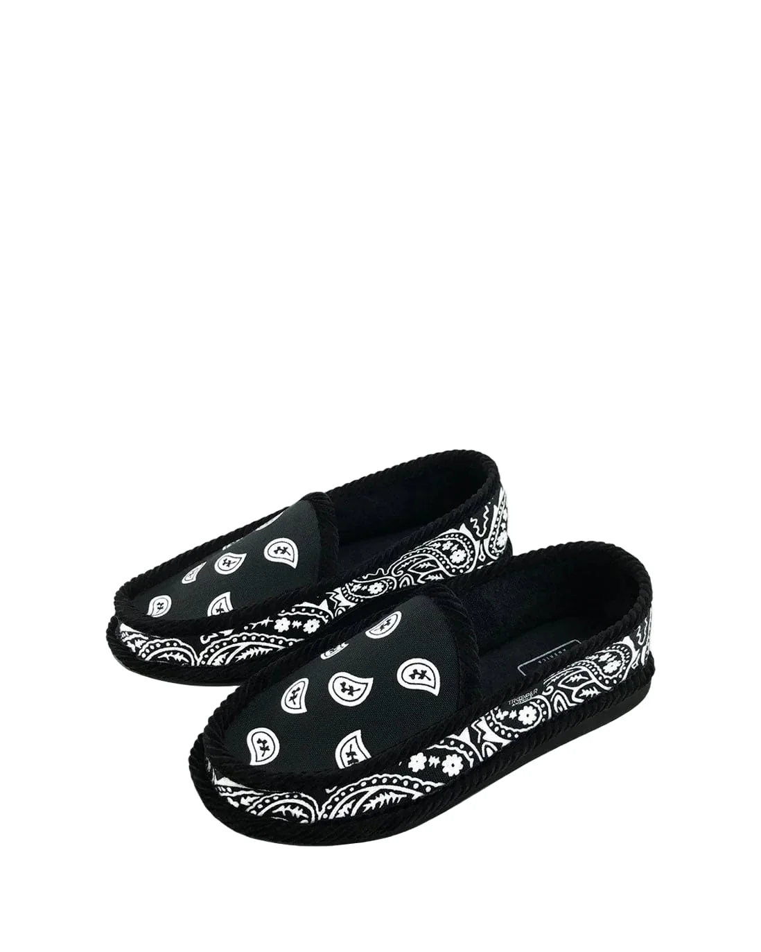 Trooper Scarpe unisex slip on Bandana Paisley nera - Image 2