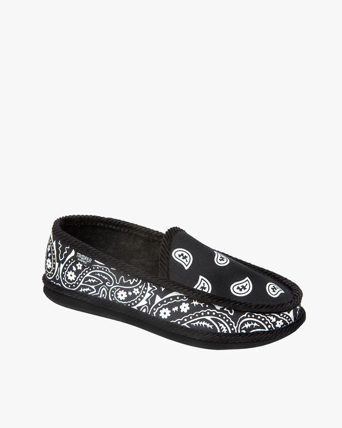 Trooper Scarpe unisex slip on Bandana Paisley nera - Image 3