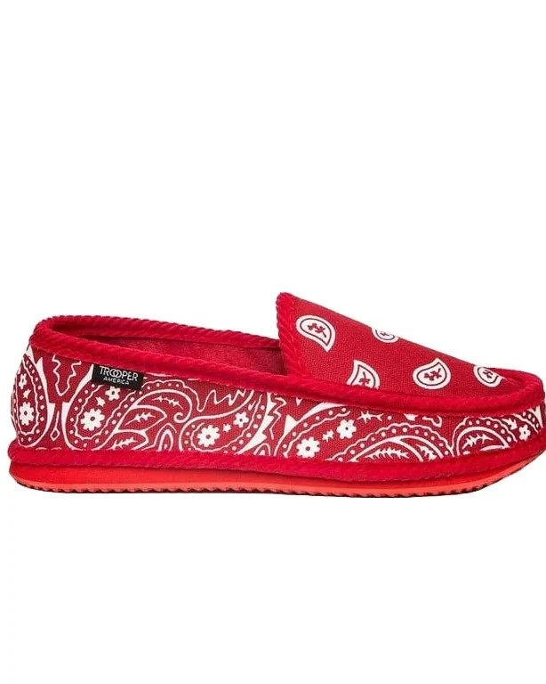 Trooper Scarpe unisex slip on Bandana Paisley rossa