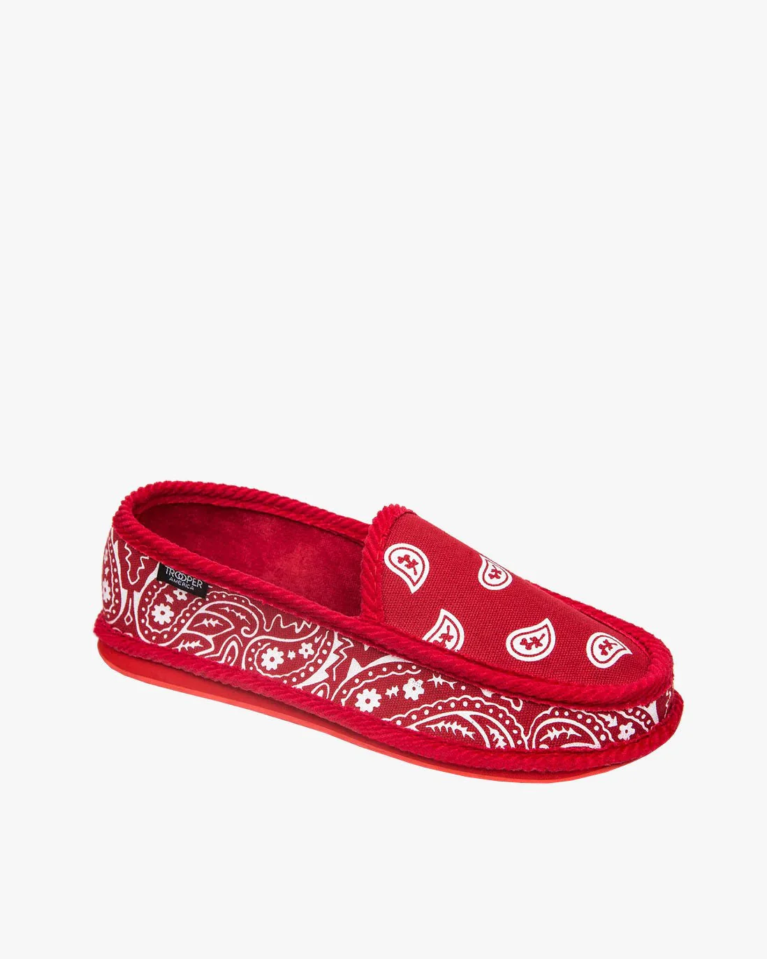 Trooper Scarpe unisex slip on Bandana Paisley rossa - Image 3