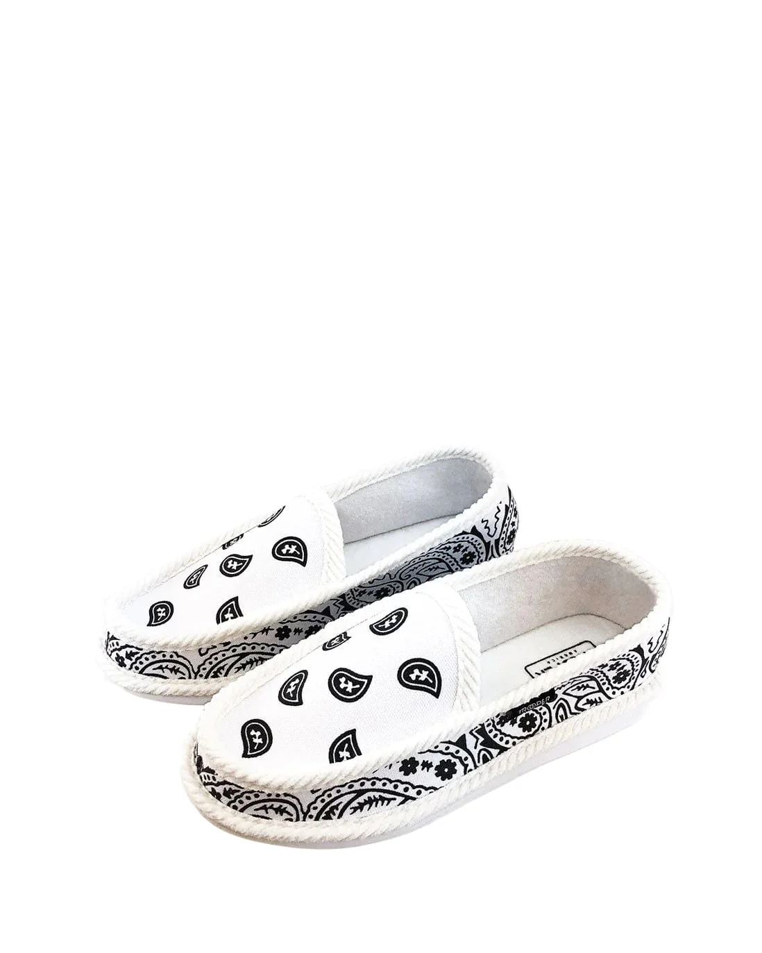Trooper  Scarpe unisex slip on Bandana Paisley bianca - Image 2