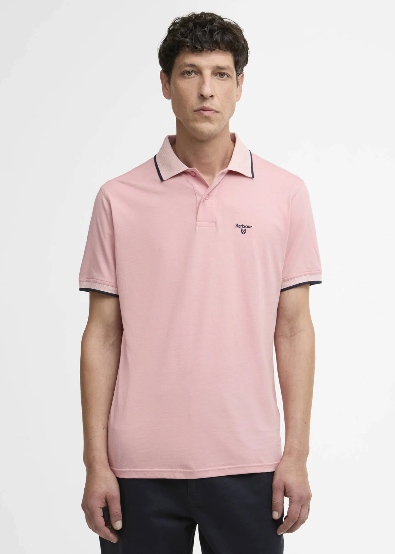 Barbour Polo da uomo manica corta Cornsay rosa - Image 3