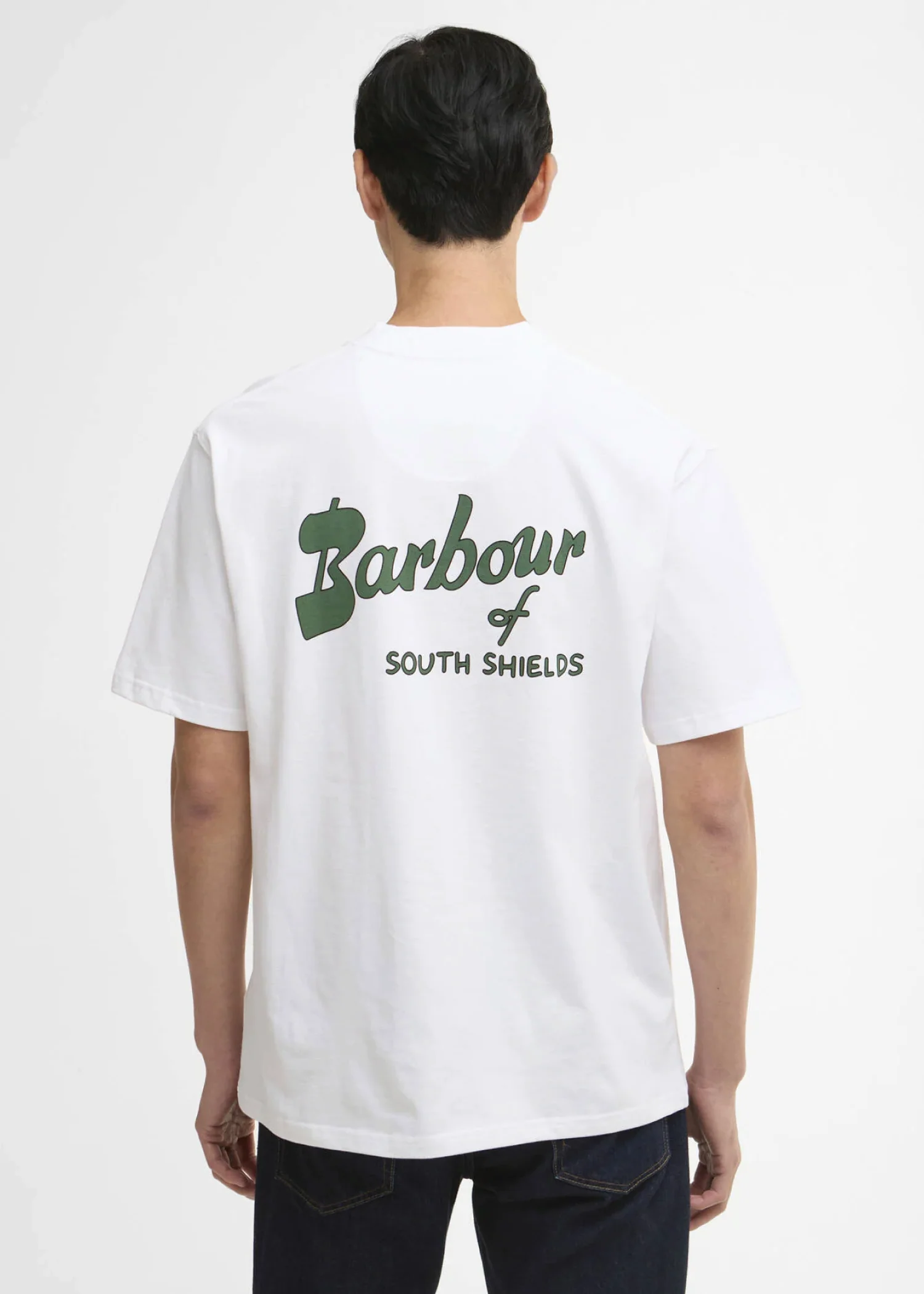 Barbour T-Shirt da uomo manica corta Crossby Archive bianca - Image 4