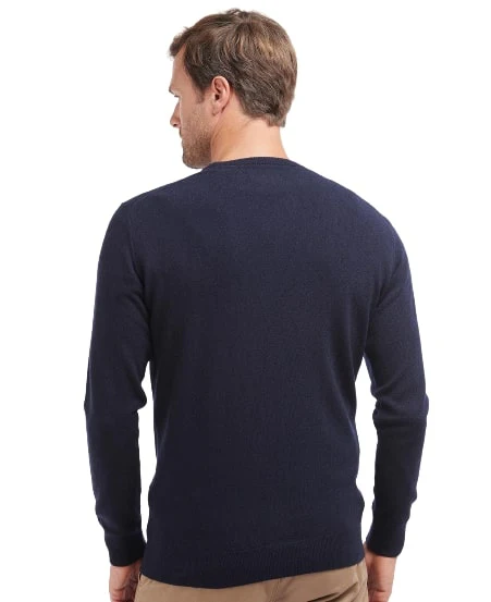 Barbour Maglia girocollo in lana da uomo Essential blu - Image 3