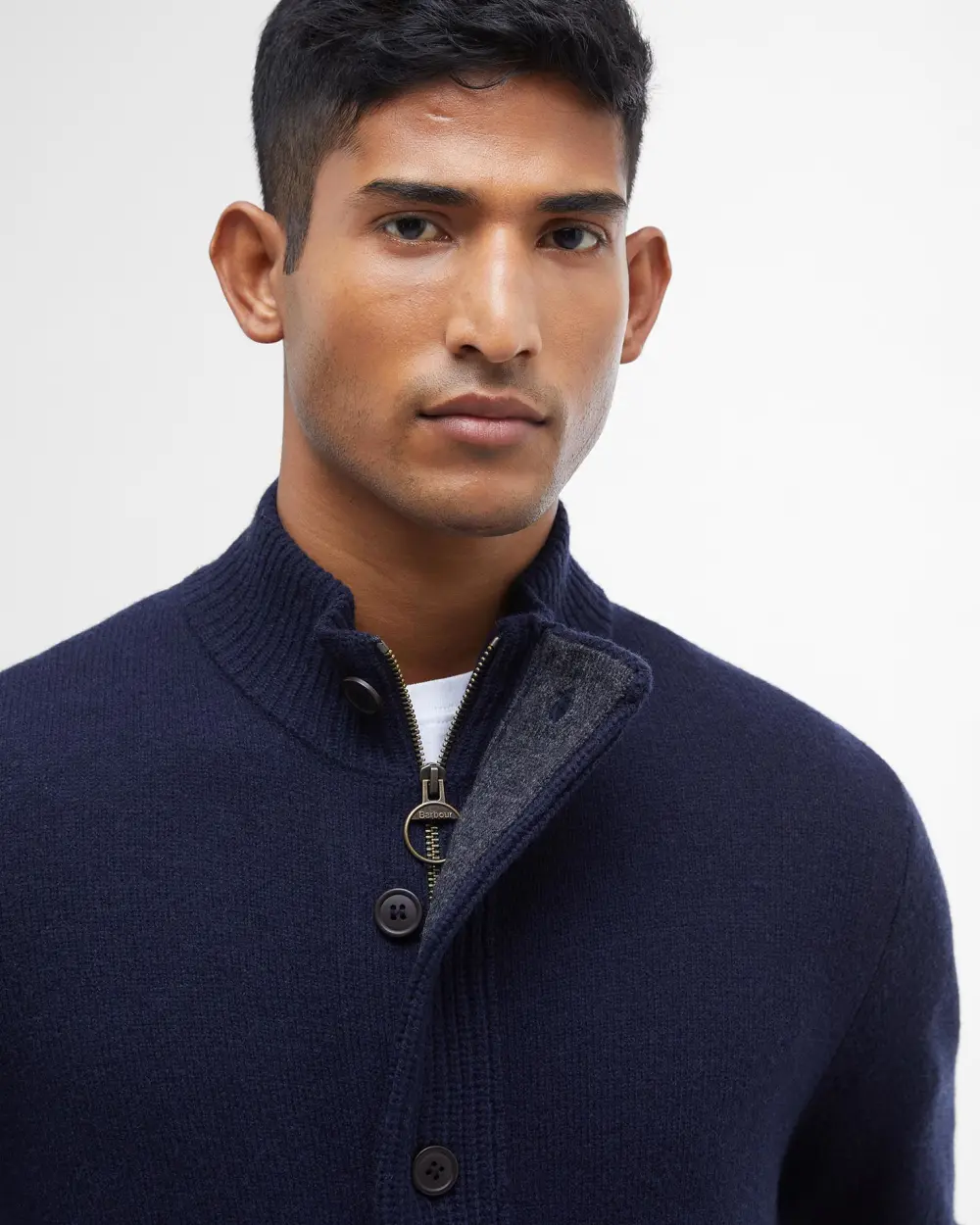 Barbour Maglione da uomo con zip Patch blu - Image 6