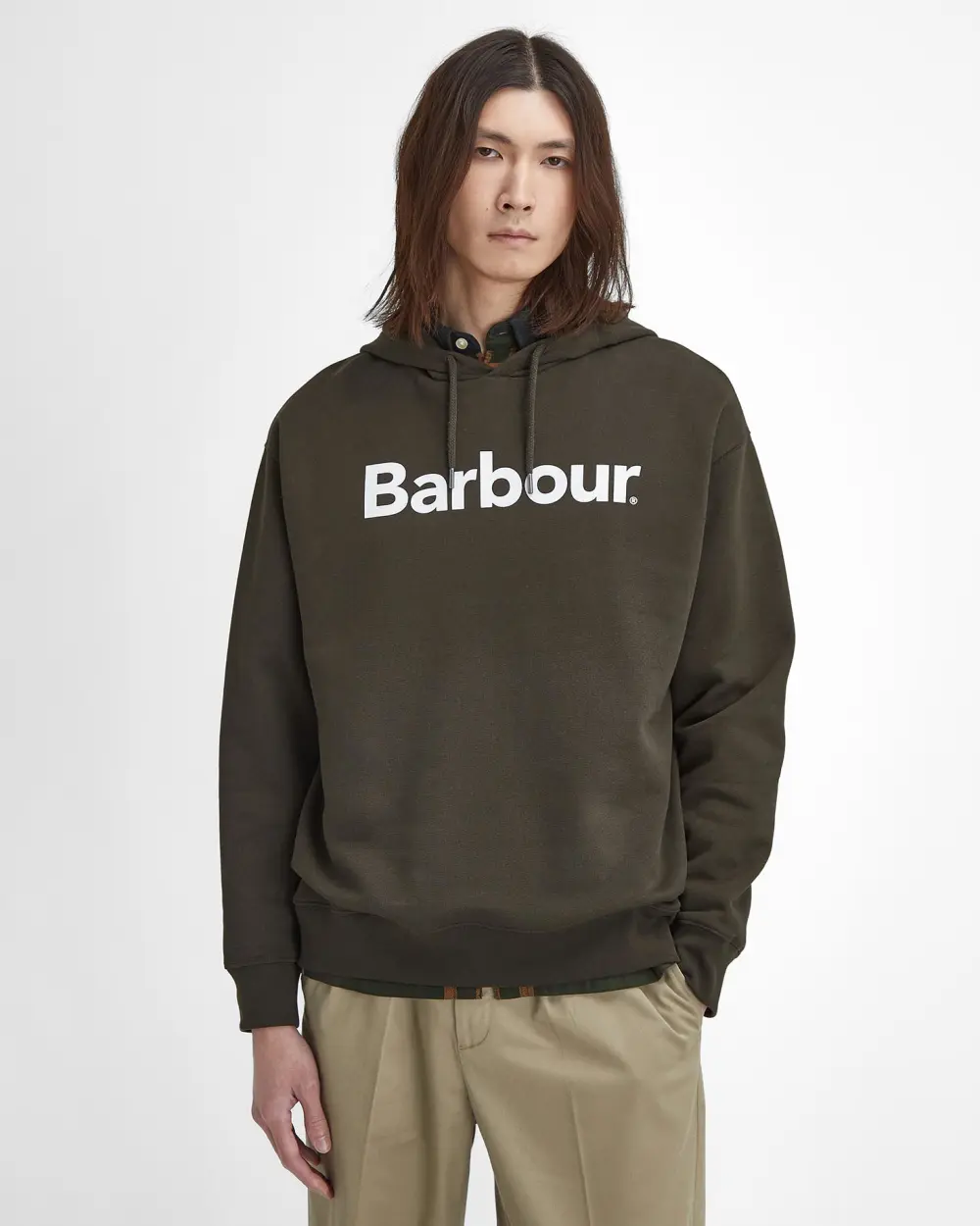 Barbour Felpa Con cappuccio Uomo Brushed Nicholas Verde - Image 5