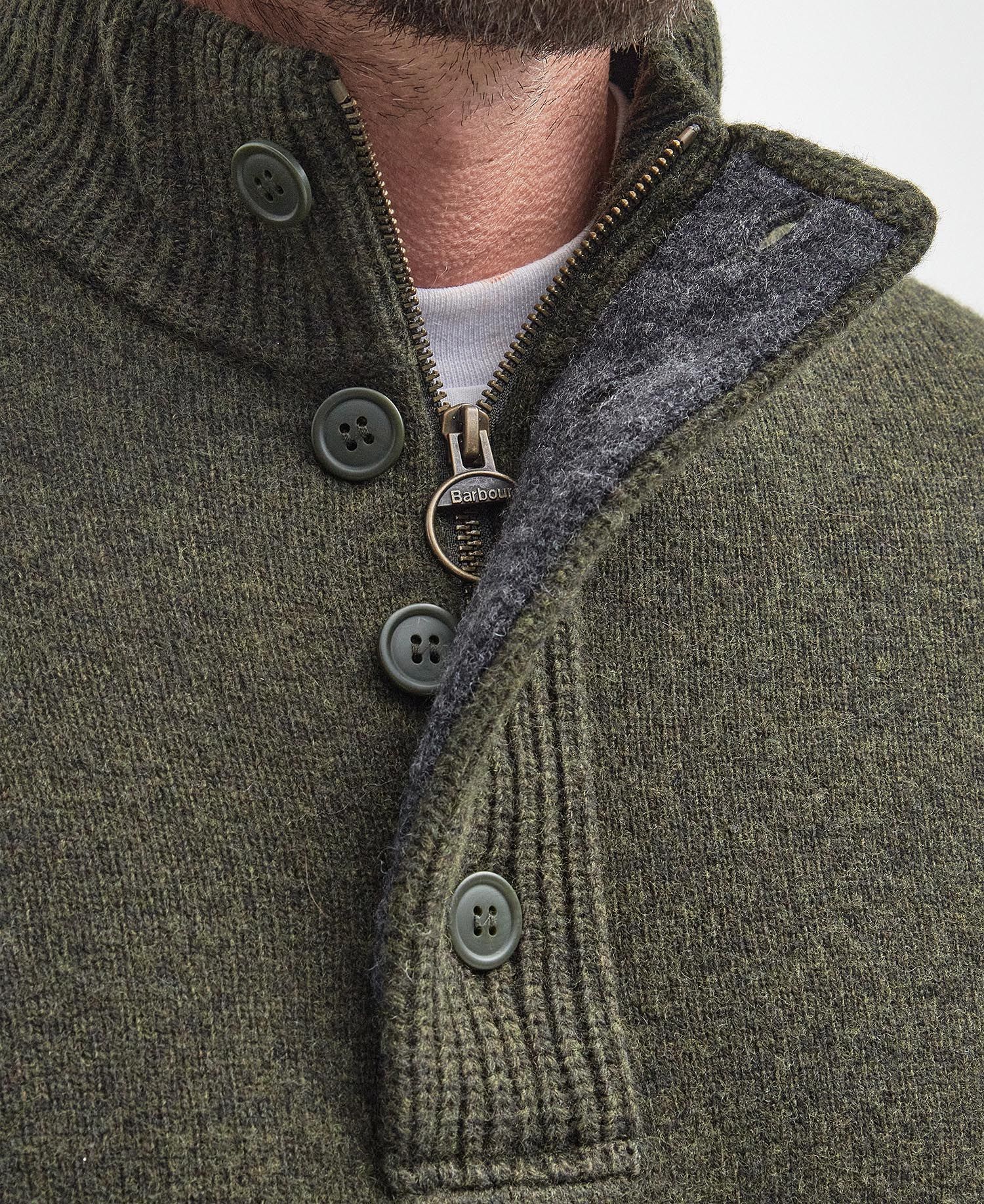 Barbour Maglia in lana da uomo Essential Patch Verde - Image 3