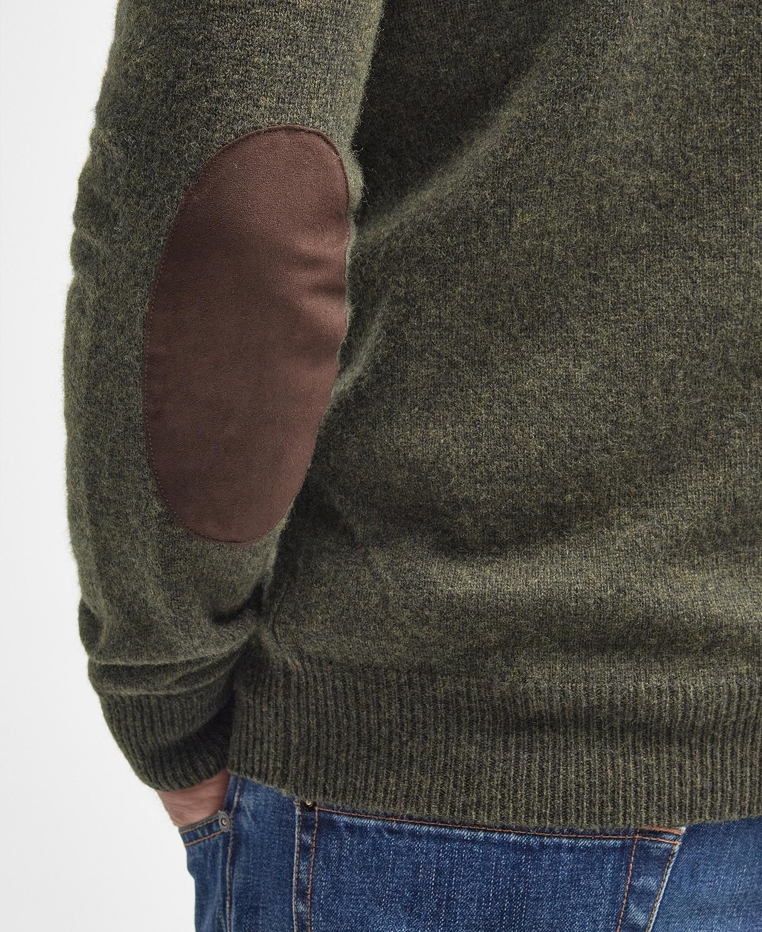 Barbour Maglia in lana da uomo Essential Patch Verde - Image 4