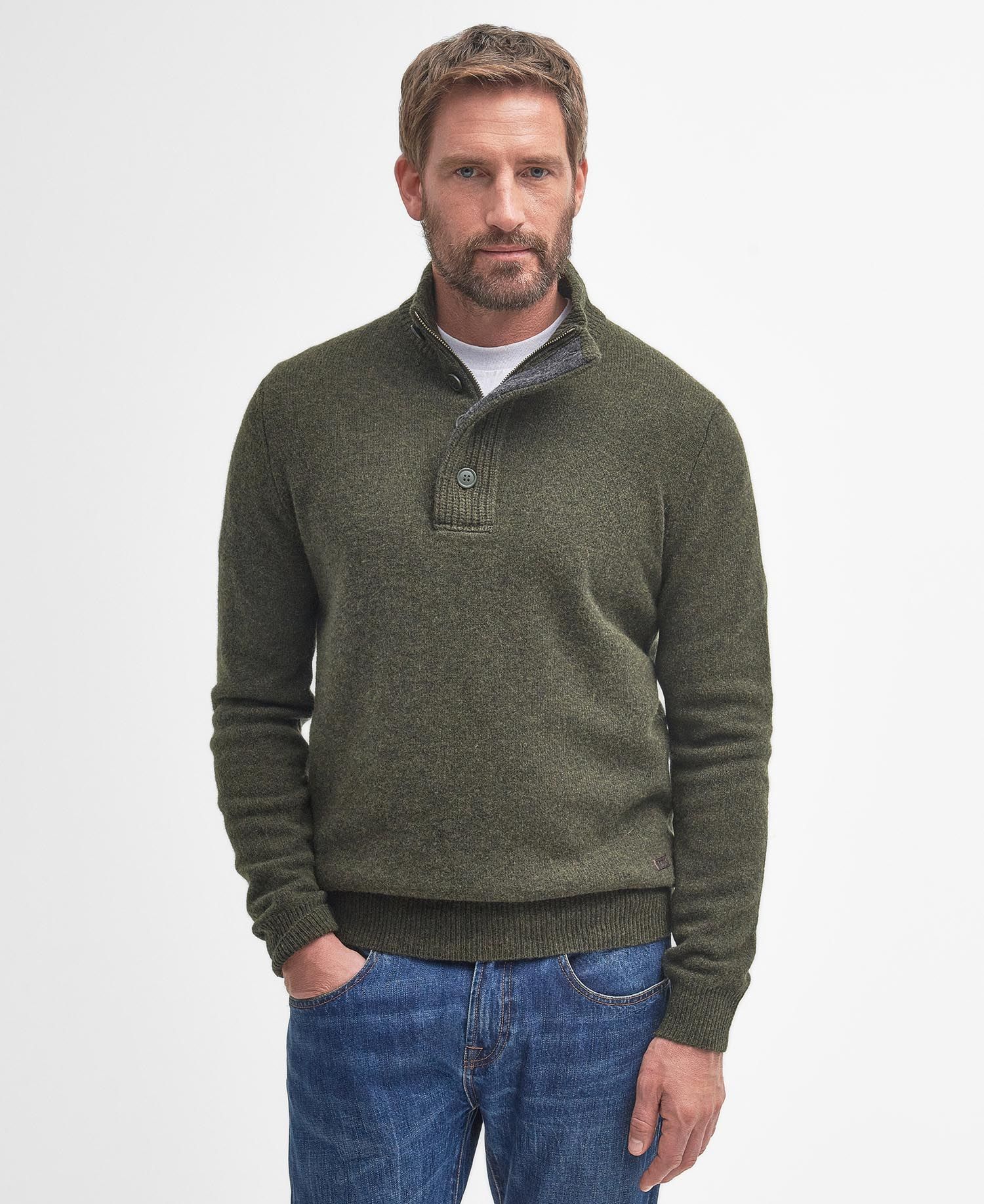 Barbour Maglia in lana da uomo Essential Patch Verde - Image 6