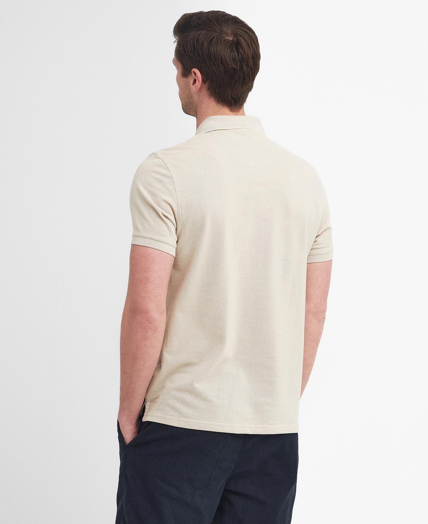 Barbour Polo Sports leggera manica corta da uomo panna - Image 4