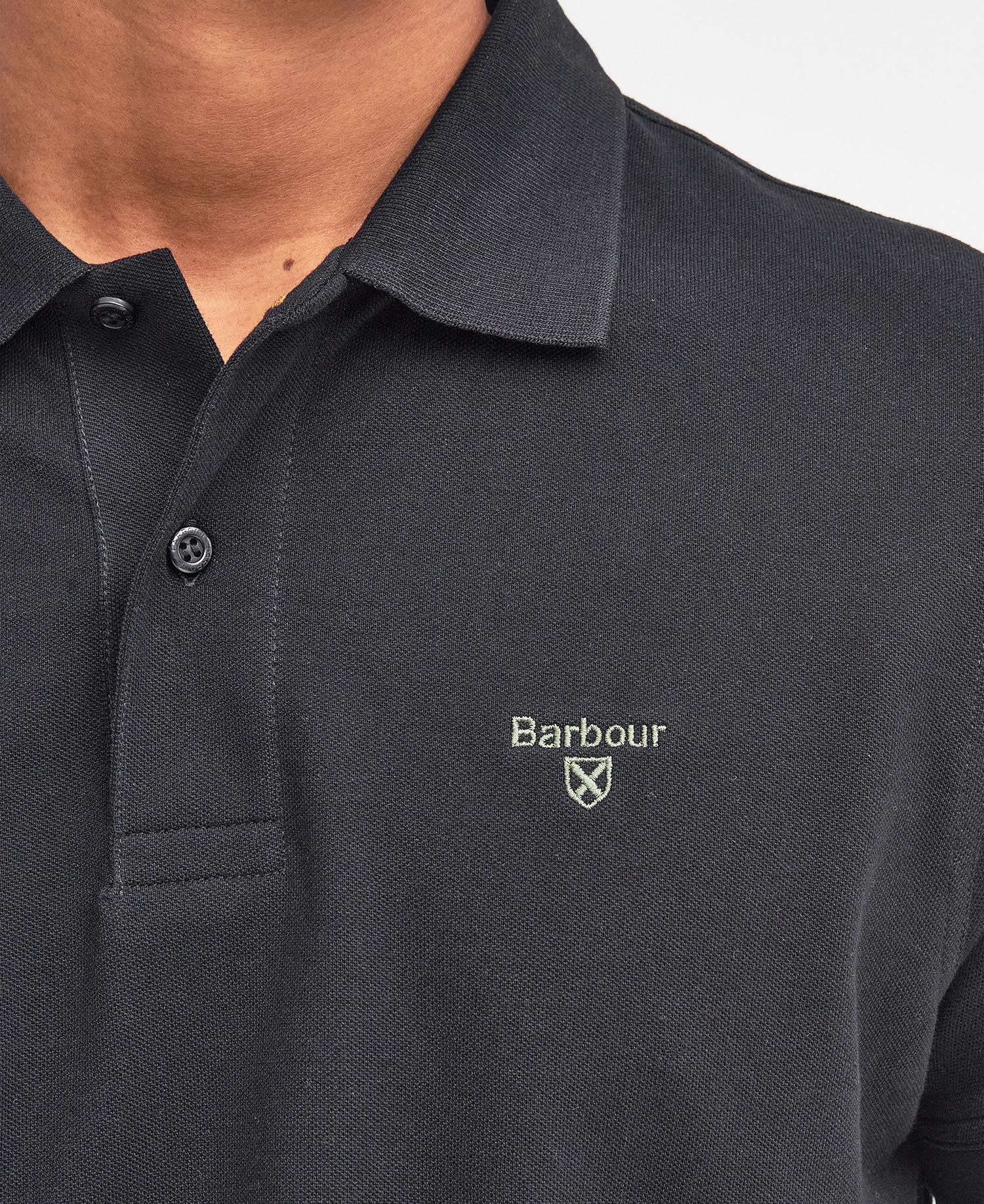 Barbour Polo Sports leggera manica corta da uomo nera - Image 2