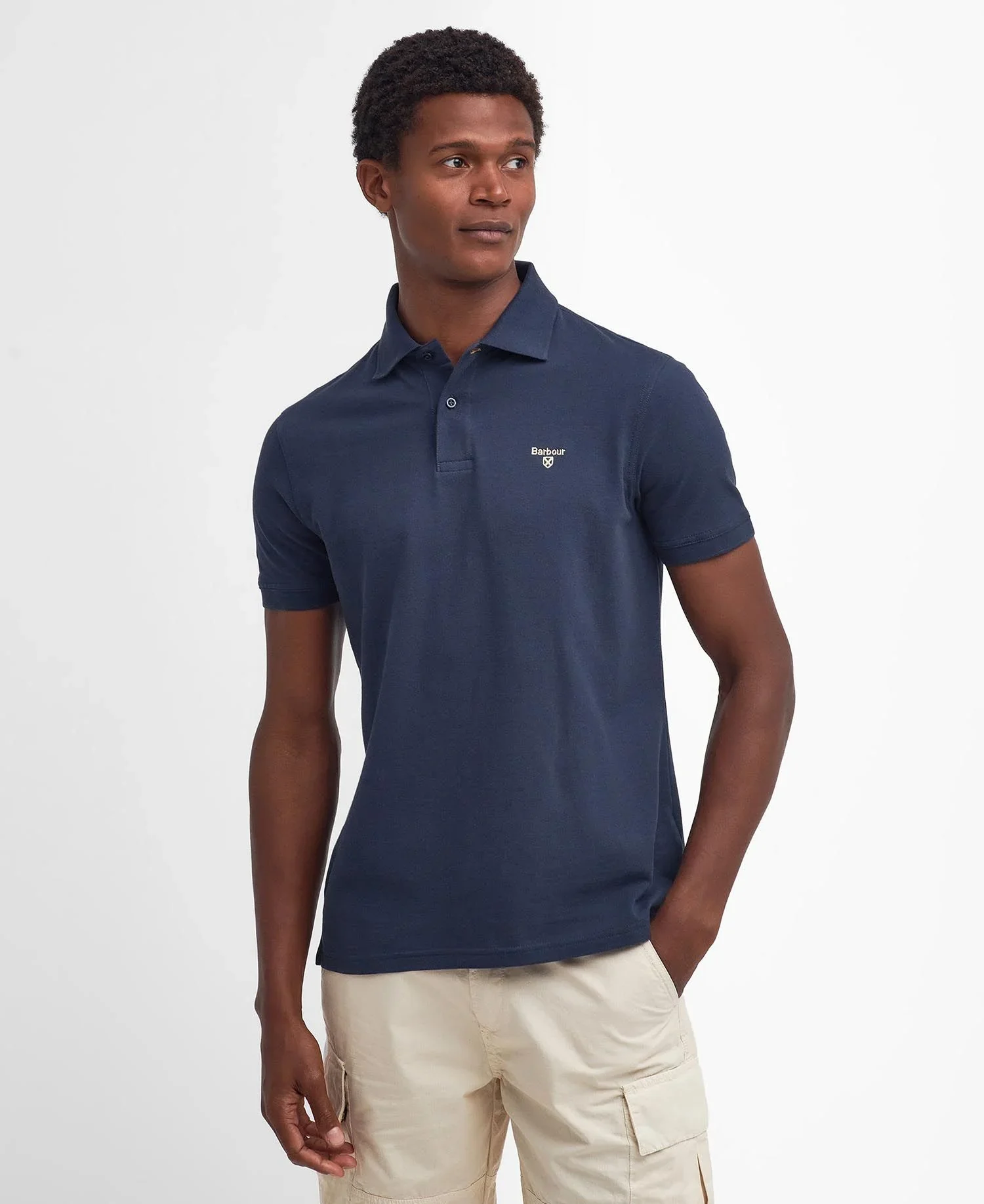 Barbour Polo Sports leggera manica corta da uomo blu - Image 3