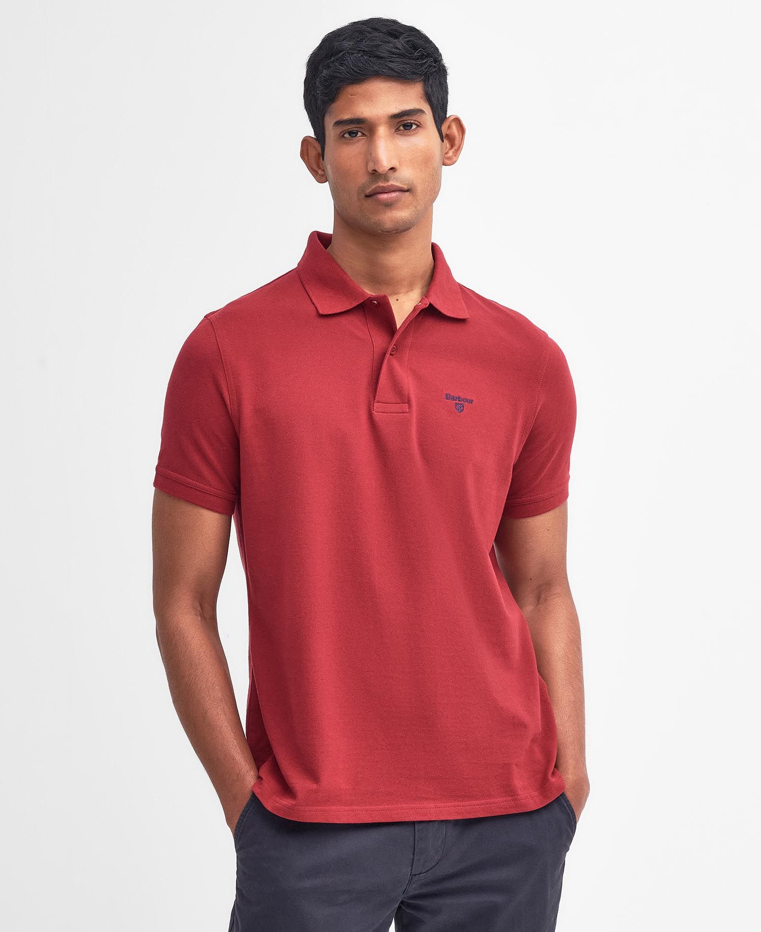 Barbour Polo sports leggera uomo rossa - Image 4