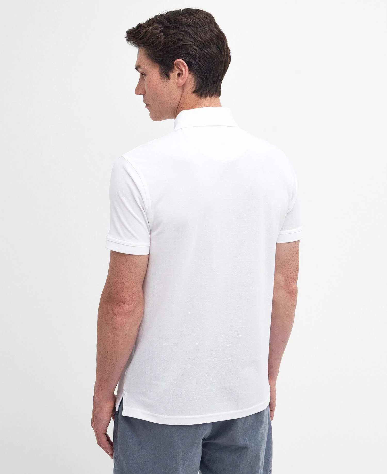 Barbour Polo Sports leggera manica corta da uomo bianca - Image 3
