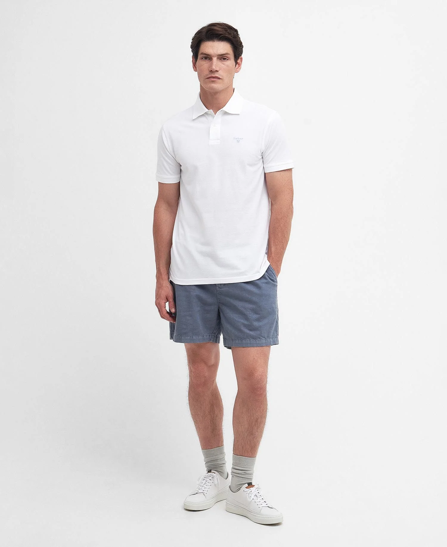 Barbour Polo Sports leggera manica corta da uomo bianca - Image 5
