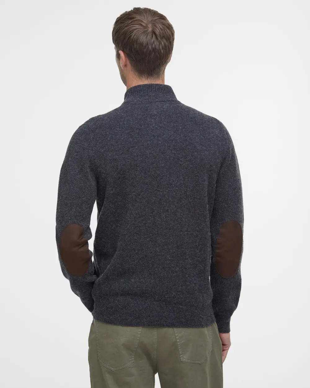 Barbour Maglione da uomo con zip Patch Grigia - Image 4
