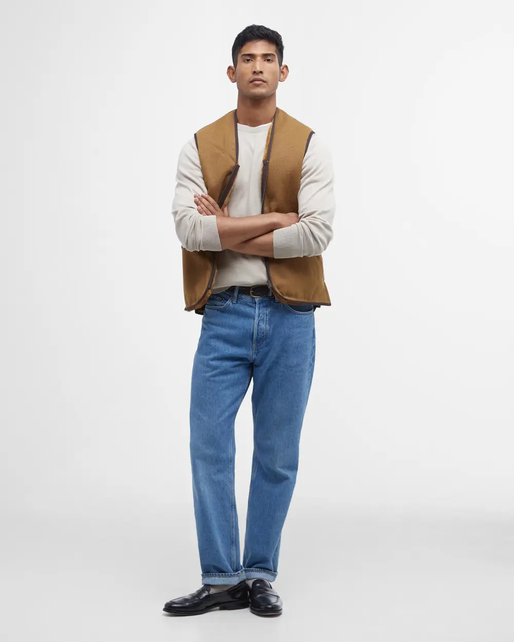Barbour Gilet/fodera in pile caldo con cerniera unisex marrone - Image 6