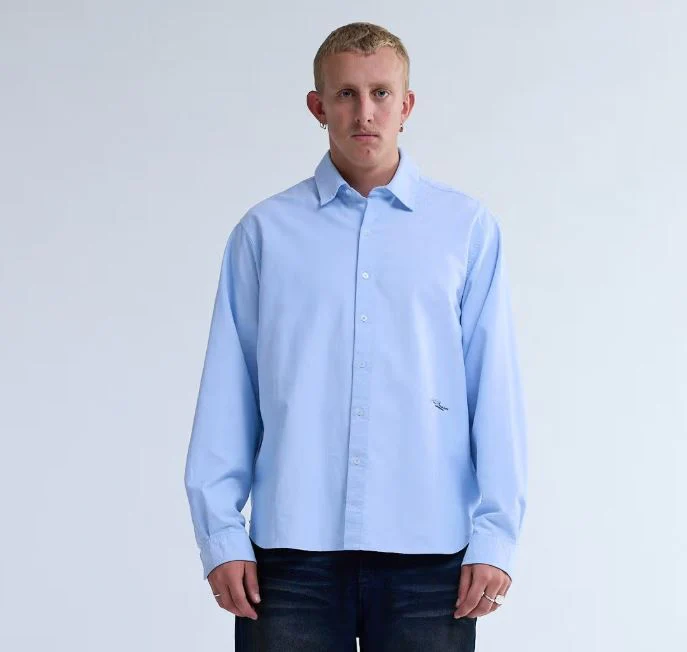 New Amsterdam Camicia Oxford a uomo Beach celeste - Image 3