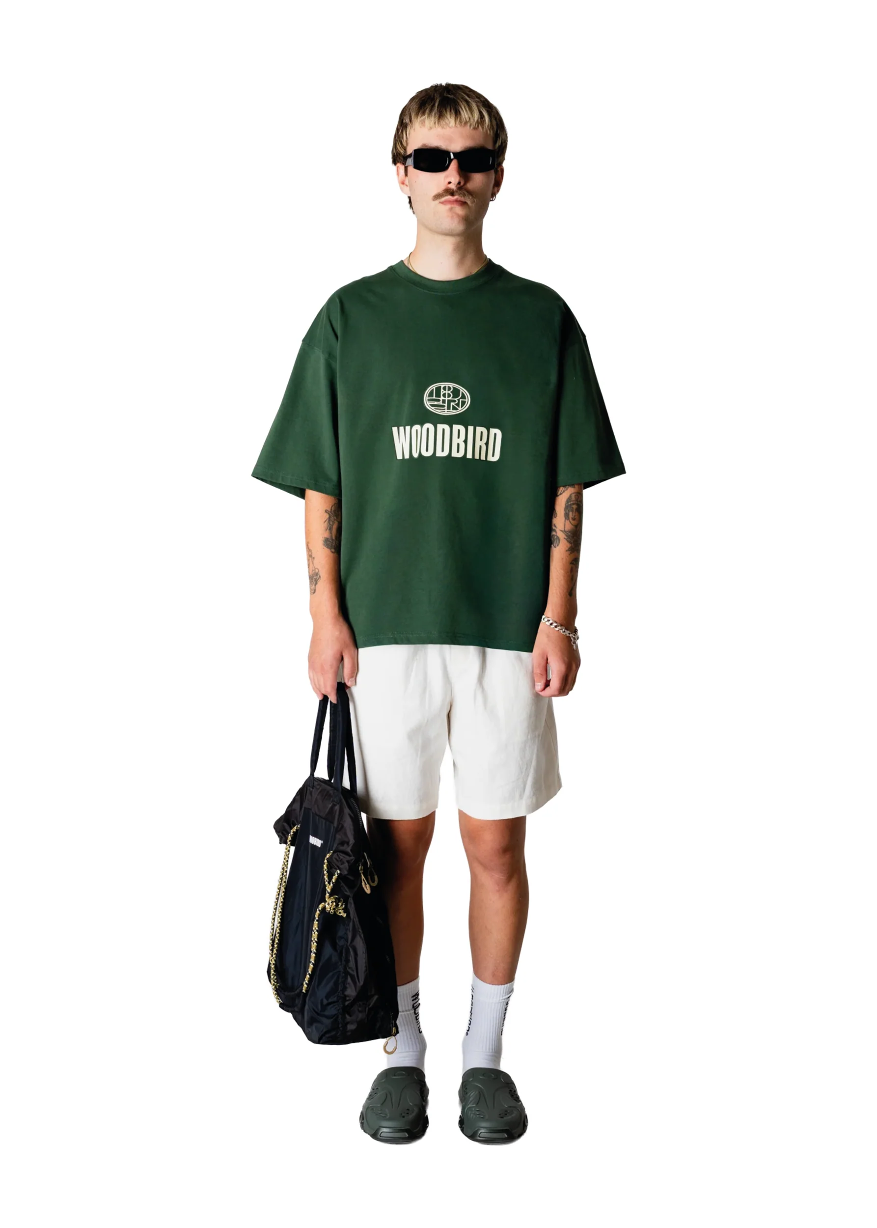Woodbird T-Shirt da uomo manica corta Beam Nine verde - Image 3