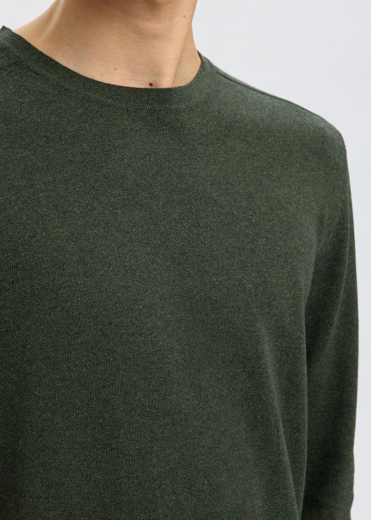 Selected Maglia girocollo da uomo Berg verde - Image 2