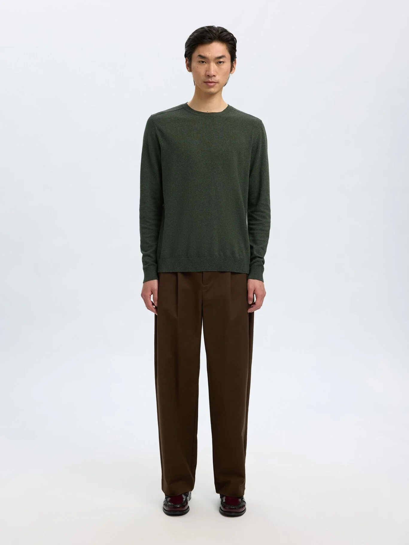 Selected Maglia girocollo da uomo Berg verde - Image 5