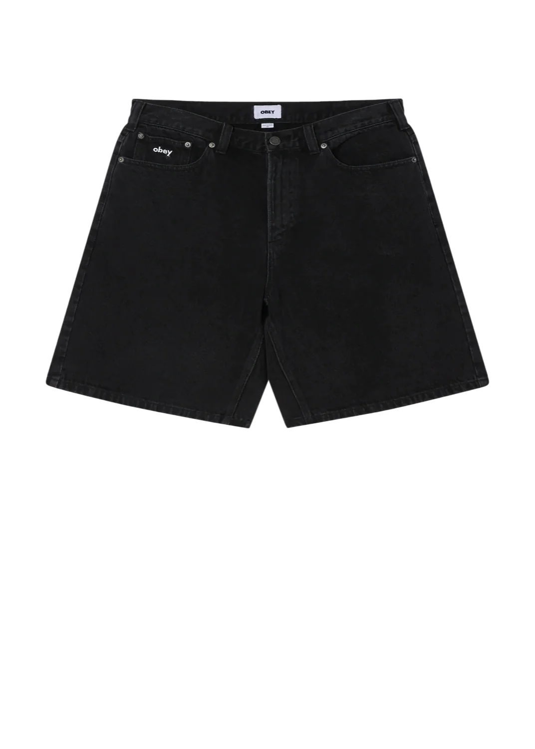 Obey Pantaloncino in jeans da uomo Bigwig Baggy nero