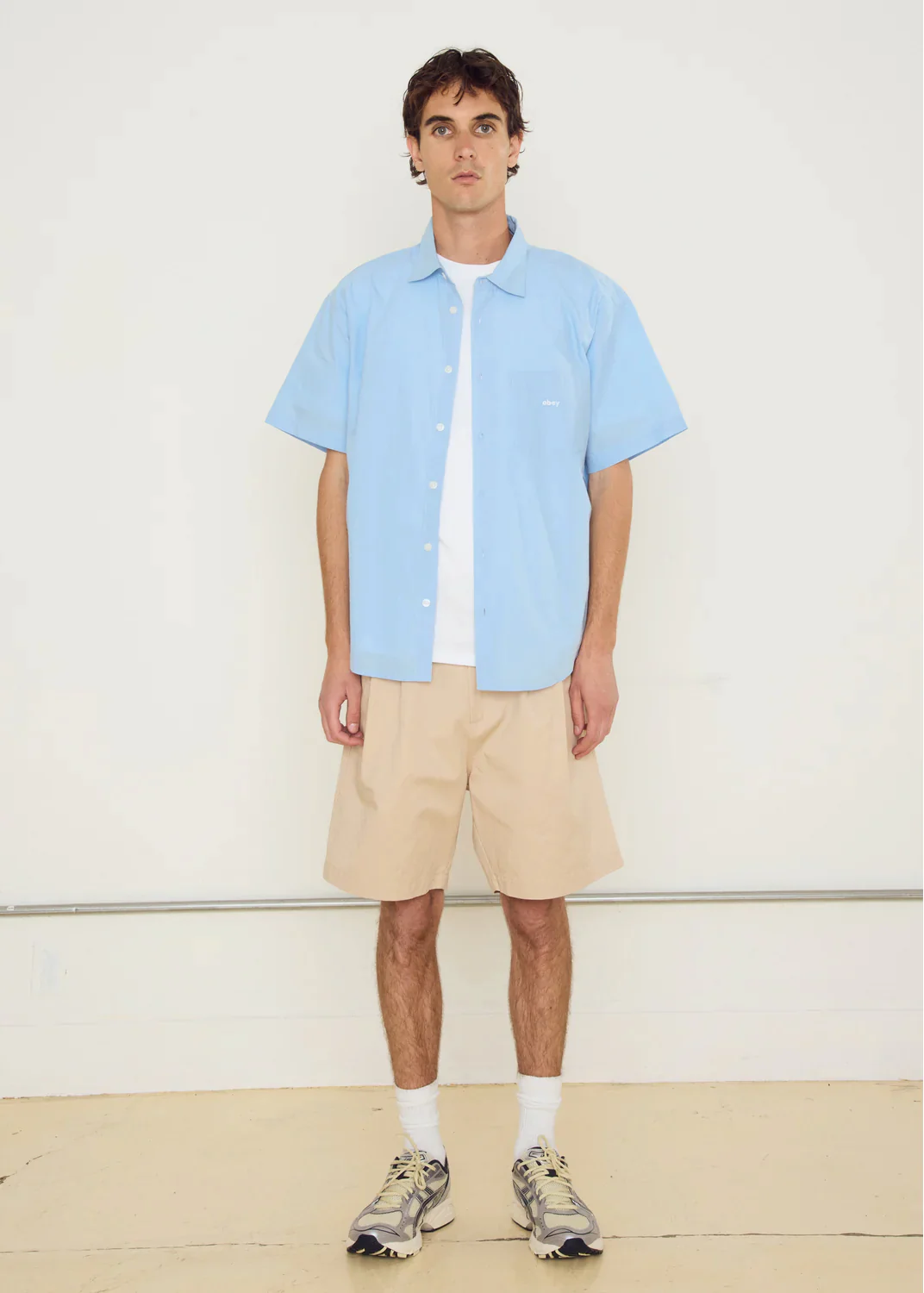 Obey Camicia da uomo manica corta Bigwig Jamie celeste - Image 3