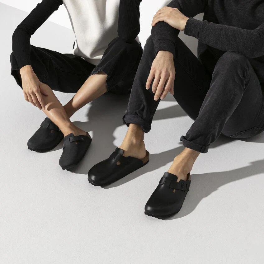 Birkenstock Sandalo unisex Boston in pelle oleata (Calzata Stretta) nero - Image 3