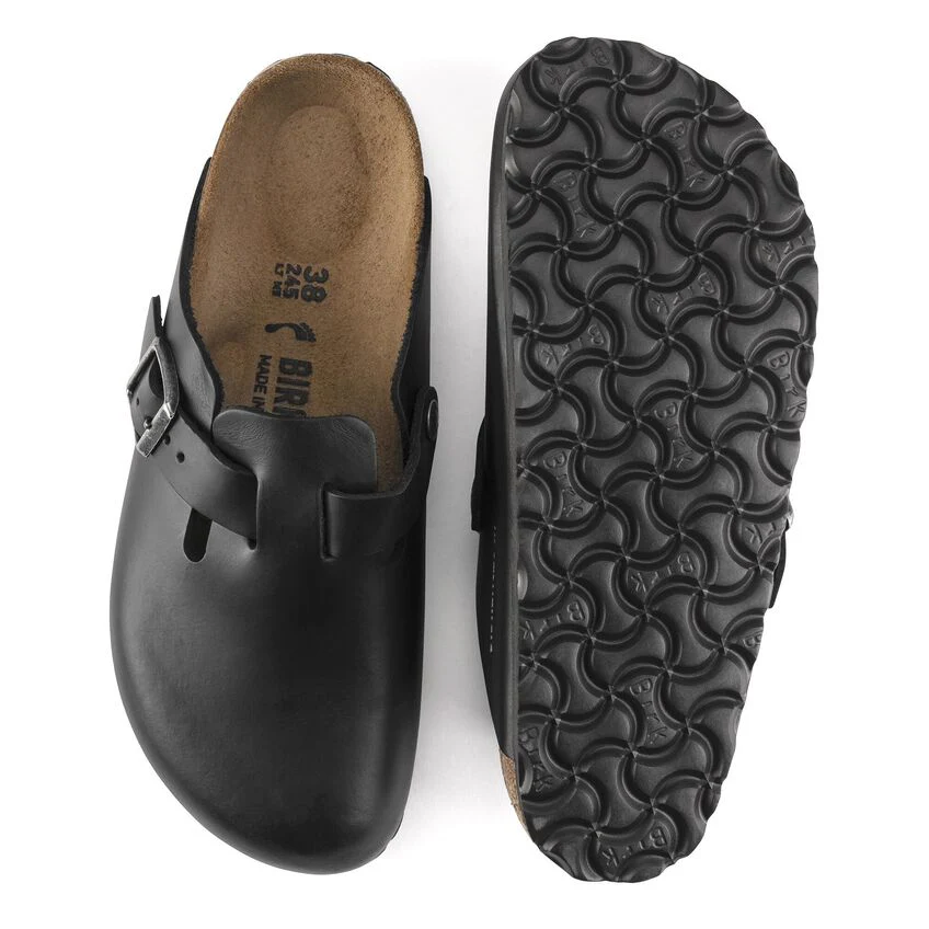 Birkenstock Sandalo unisex Boston in pelle oleata (Calzata Stretta) nero - Image 4