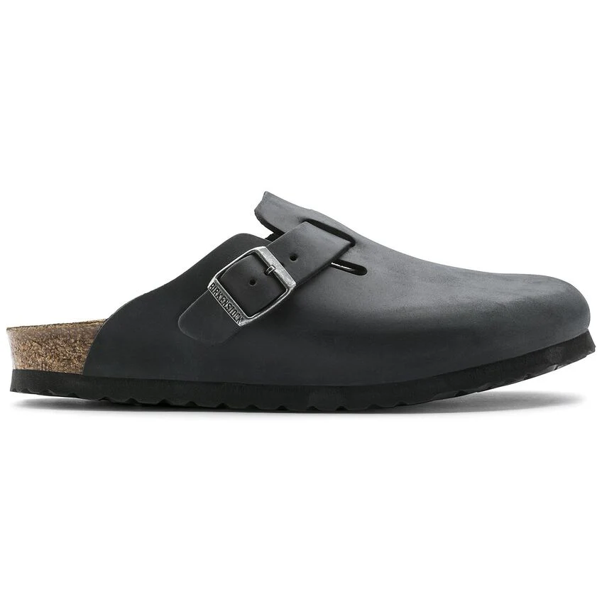 Birkenstock Sandalo unisex Boston in pelle oleata (Calzata Stretta) nero - Image 5