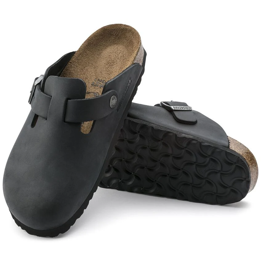 Birkenstock Sandalo unisex Boston in pelle oleata (Calzata Stretta) nero - Image 7