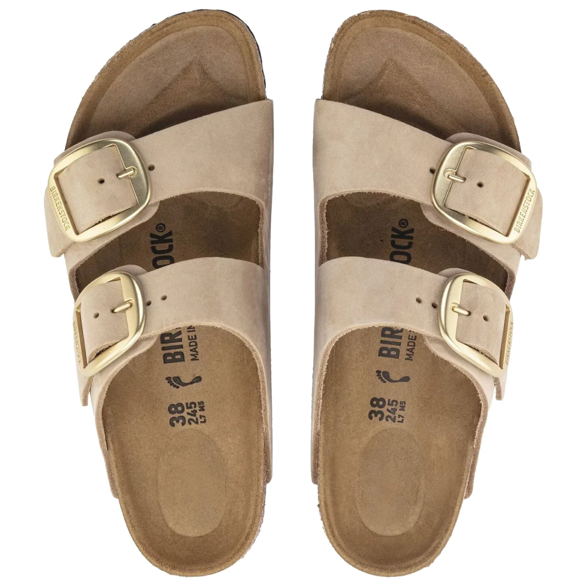 Birkenstock Sandalo in pelle da donna Arizona Big Buckle (Calzata Stretta)Beige - Image 4