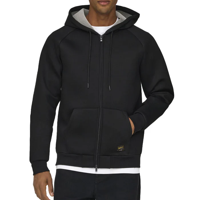 Only & Sons Felpa con cappuccio da uomo Bobbey Scuba nera - Image 2