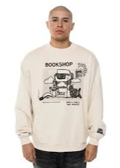 Pas De Mer Felpa da uomo girocollo Book Shop panna - Image 2