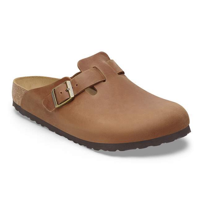Birkenstock Sandalo in pelle oliata Boston cognac