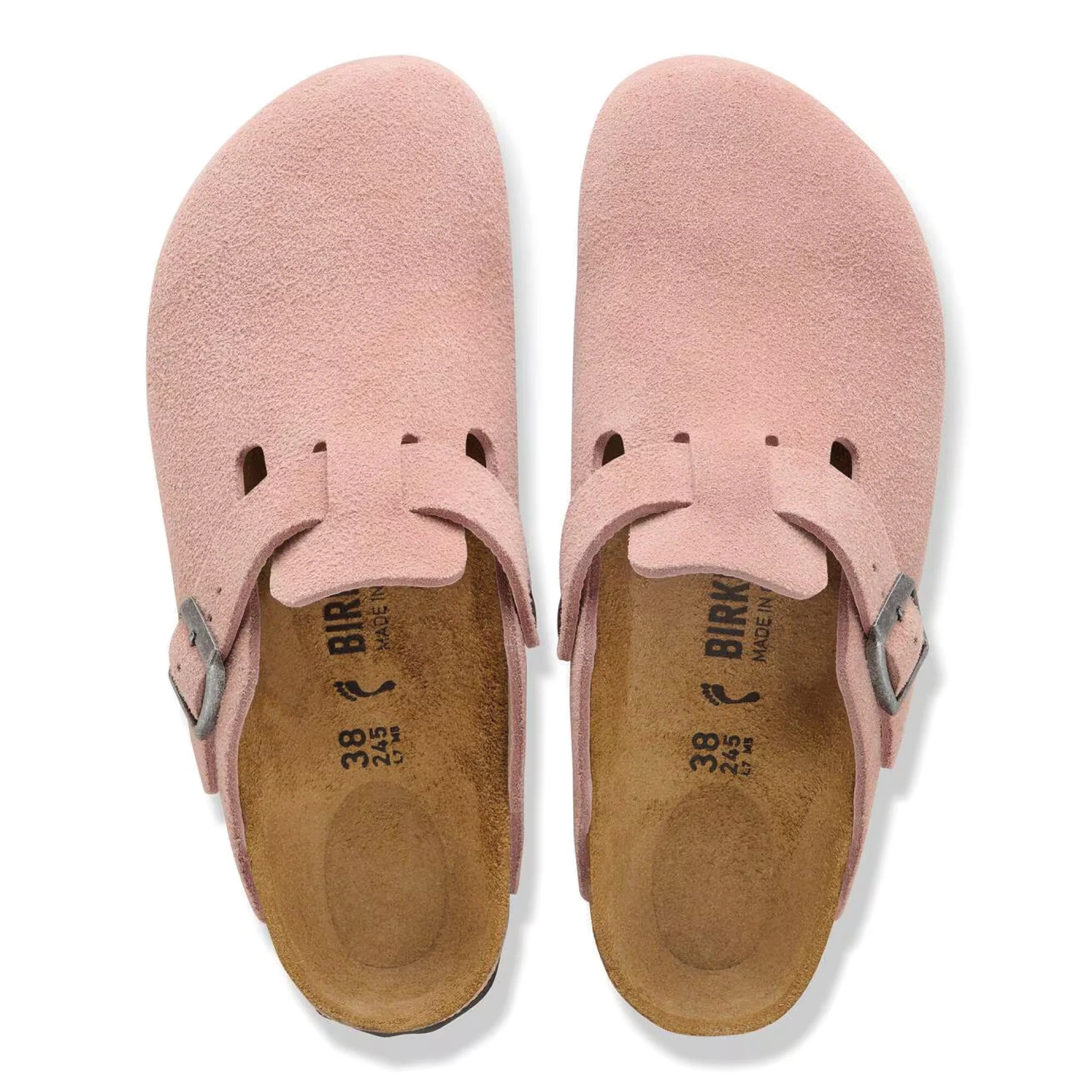 Birkenstock Sandalo da donna in pelle scamosciata Boston rosa - Image 4
