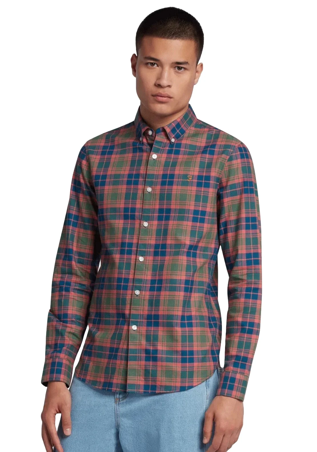 Farah BREWER CHECK LS F4WSB069-314