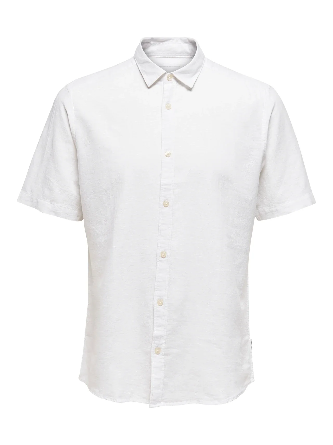 Only & Sons Camicia da uomo in misto lino Caiden bianca