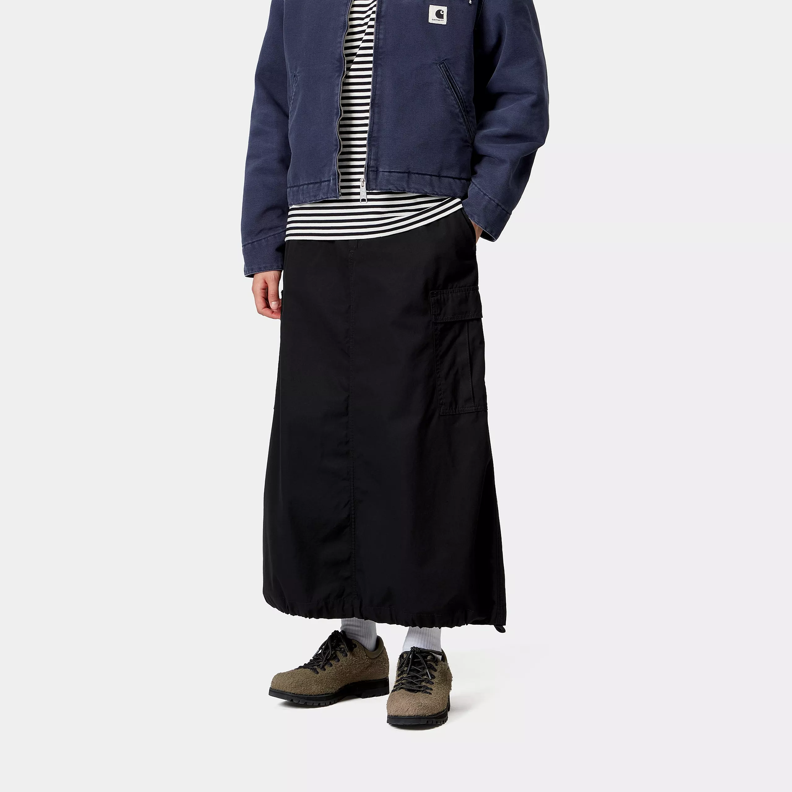 Carhartt Wip Gonna lunga con tasconi Cargo nera - Image 3